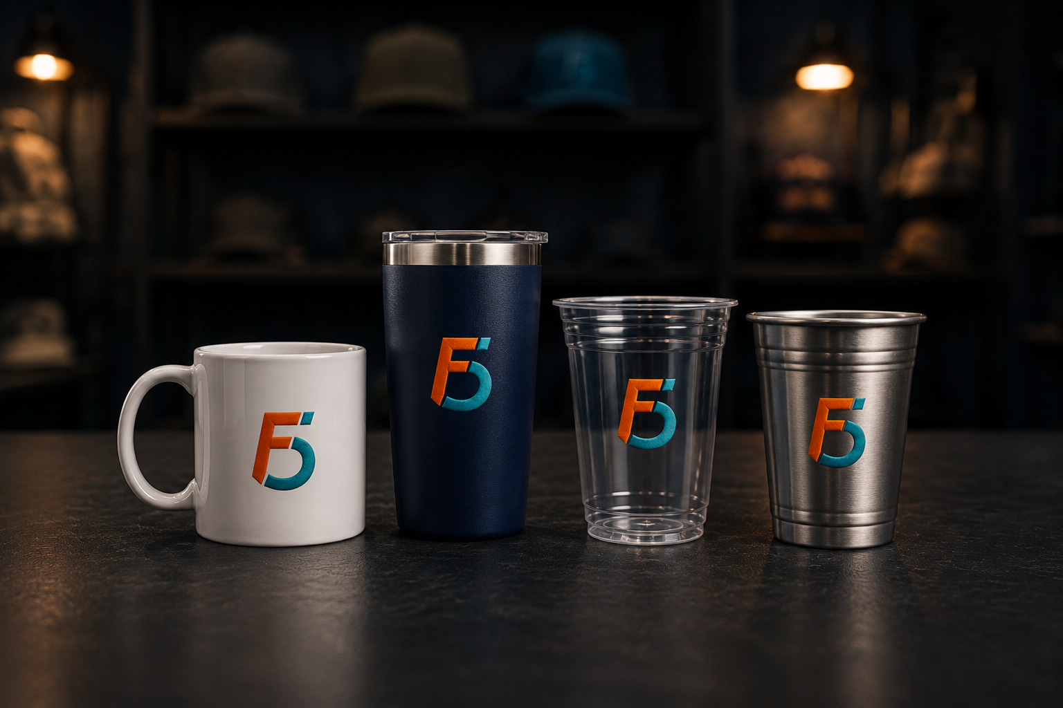 Branded drinkware and promotional gear for fundraisers