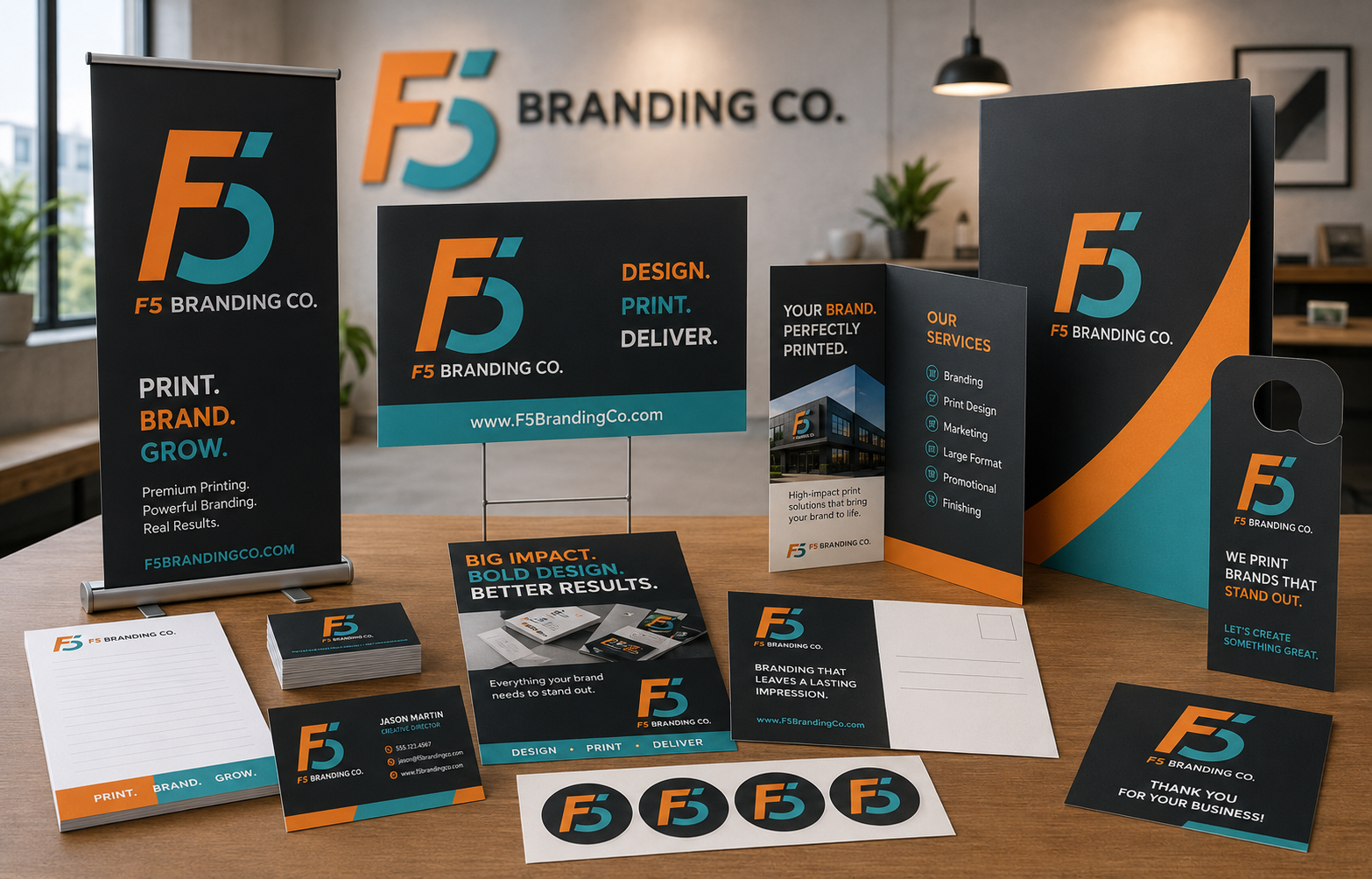 Marketing materials Columbia SC — business cards, flyers, and signs from F5 Branding Co.