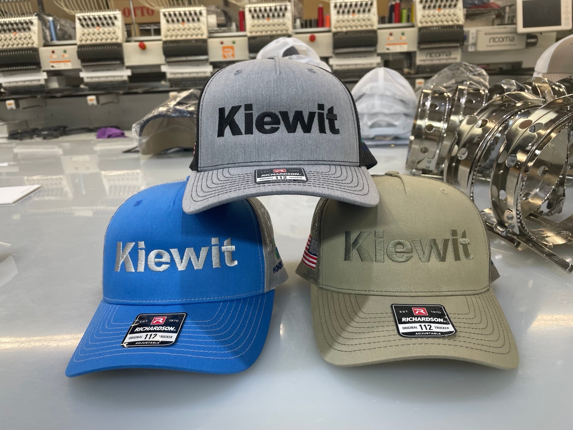 Kiewit Infrastructure embroidered hat — embroidery services Columbia SC
