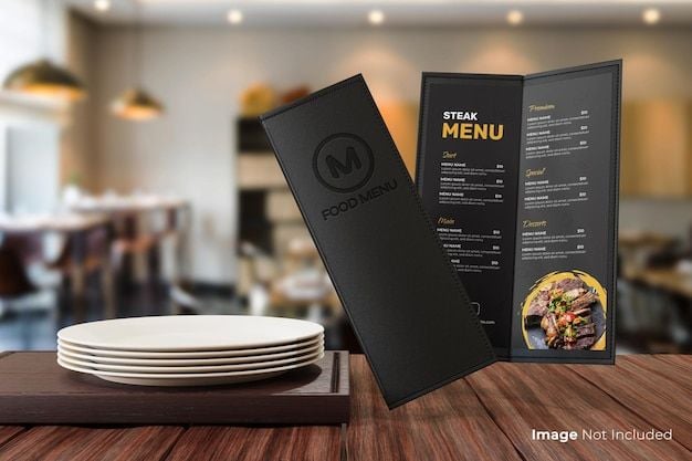 Restaurant menus printed by F5 Branding Co. on durable food-safe stock